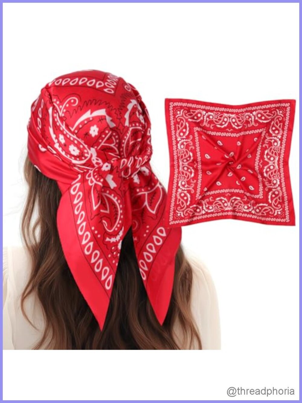 27.5in Silk-Like Satin Head Scarf for Sleep & Styling